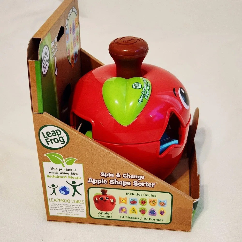 LeapFrog Spin & Change Apple Shape Sorter Shape Sorting Toys with Accessories